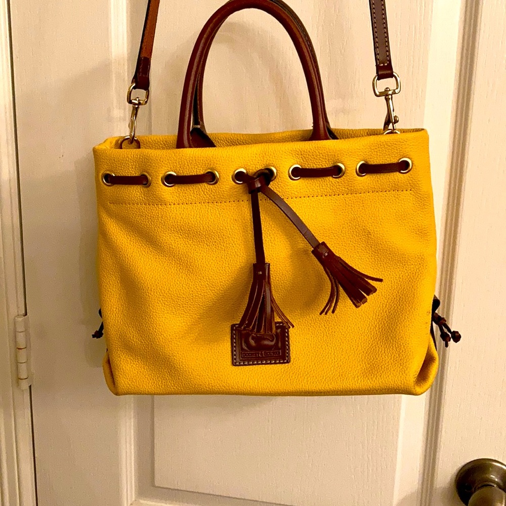 Dooney&Bourke Pebble Yellow Wakefield Tassel Tote